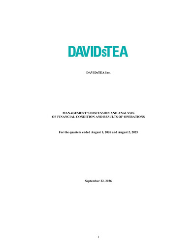 Thumbnail DAVIDsTEA Quarterly Report fy2026-q2