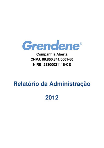 Thumbnail Grendene Annual Report 2012