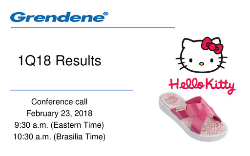 Thumbnail Grendene Quarterly Report 2018-q1
