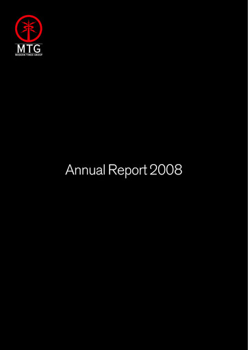 Thumbnail Modern Times Group (MTG)  Annual Report 2008