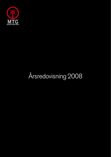 Thumbnail Modern Times Group (MTG)  Annual Report 2008
