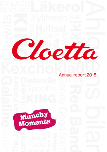 Thumbnail Cloetta Annual Report 2015