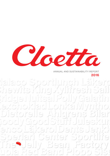 Thumbnail Cloetta Annual Report 2016