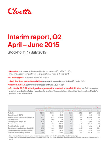 Vorschaubild Cloetta Quartalsbericht 2015-q2