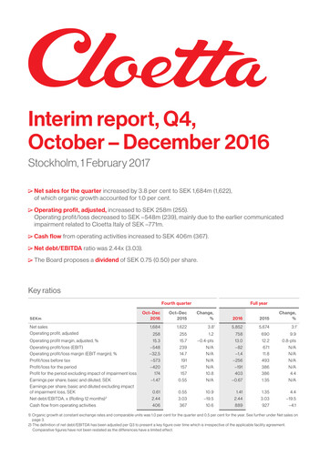 Vorschaubild Cloetta Quartalsbericht 2016-q4