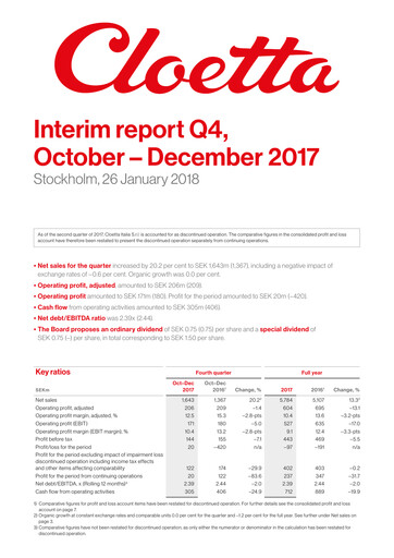 Vorschaubild Cloetta Quartalsbericht 2017-q4