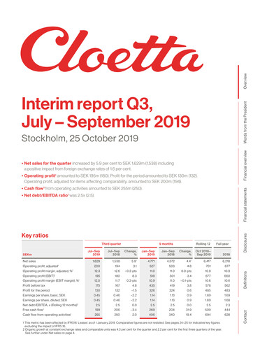 Vorschaubild Cloetta Quartalsbericht 2019-q3