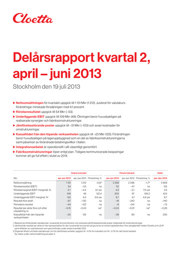 Vorschaubild Cloetta Quartalsbericht 2013-q2