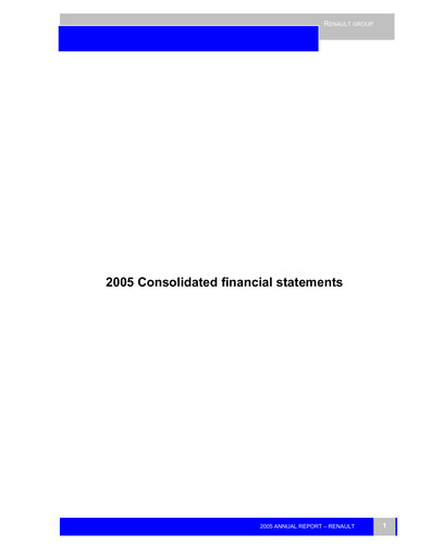 Miniature Renault Bilan financier 2005