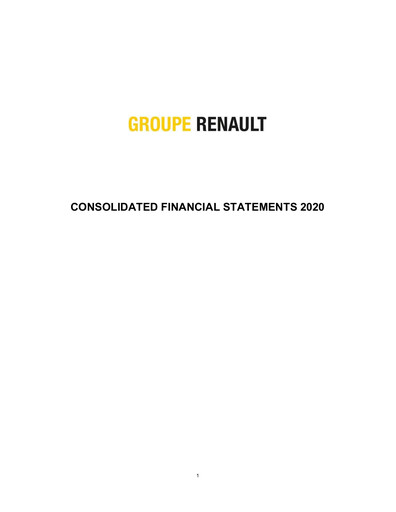 Miniature Renault Bilan financier 2020