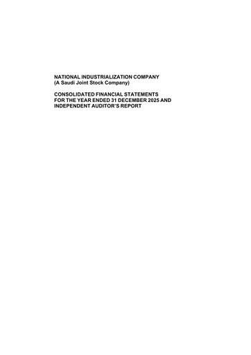 Thumbnail National Industrialization Company (Saudi Arabia) Financial Statement 2025