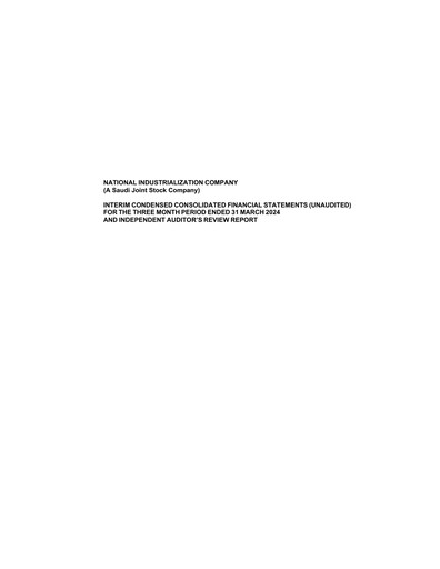 Thumbnail National Industrialization Company (Saudi Arabia) Quarterly Report 2024-q1