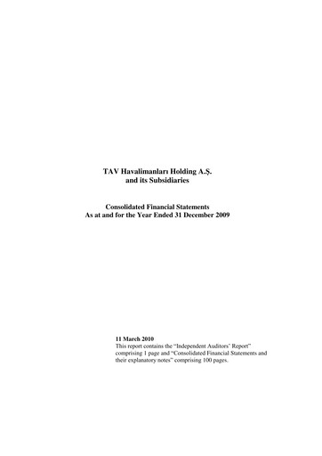 Thumbnail TAV Airports Holding Financial Statement 2009