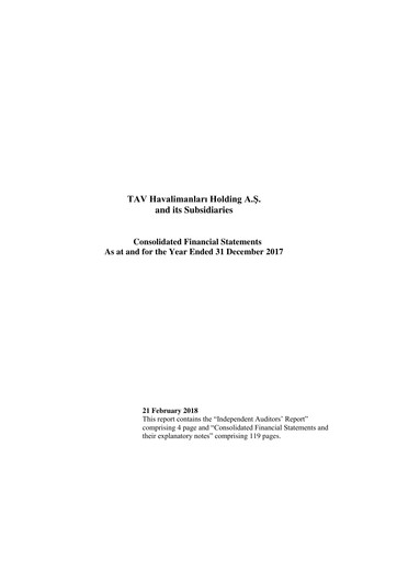 Thumbnail TAV Airports Holding Financial Statement 2017