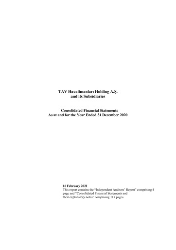 Thumbnail TAV Airports Holding Financial Statement 2020