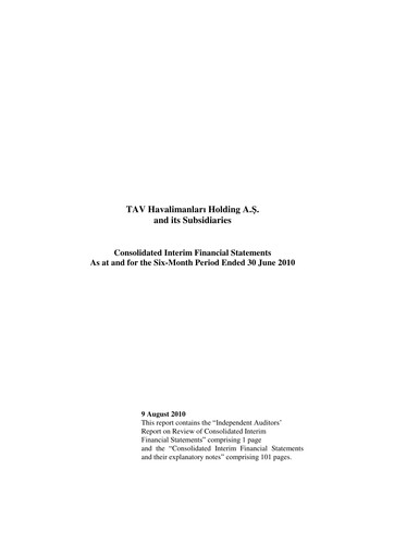 Thumbnail TAV Airports Holding Half-year Report 2010