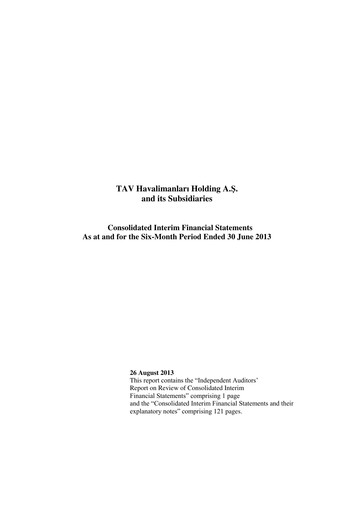 Thumbnail TAV Airports Holding Half-year Report 2013