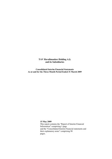 Thumbnail TAV Airports Holding Quarterly Report 2009-q1