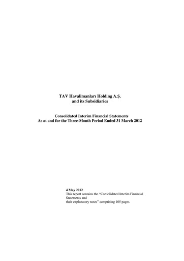 Thumbnail TAV Airports Holding Quarterly Report 2012-q1