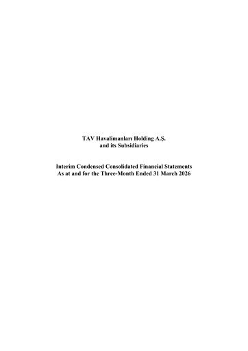 Thumbnail TAV Airports Holding Quarterly Report 2026-q1