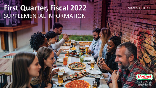 Miniature Hormel Foods Rapport trimestriel 2022-q1