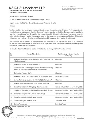Thumbnail Sasken Technologies
 Financial Statement 2025-2026