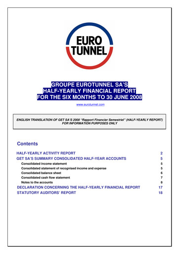 Thumbnail Getlink Half-year Report 2008-h1