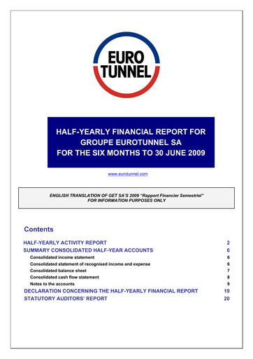 Thumbnail Getlink Half-year Report 2009-h1