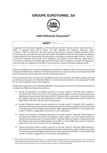 Thumbnail Getlink Universal Registration Document 2009