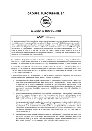 Thumbnail Getlink Universal Registration Document 2009
