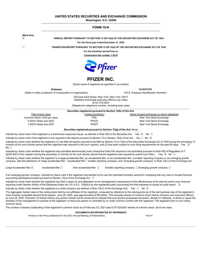 Thumbnail Pfizer Annual Report 2020