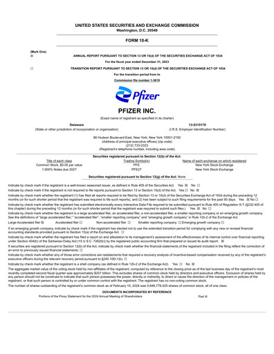 Thumbnail Pfizer Annual Report 2023
