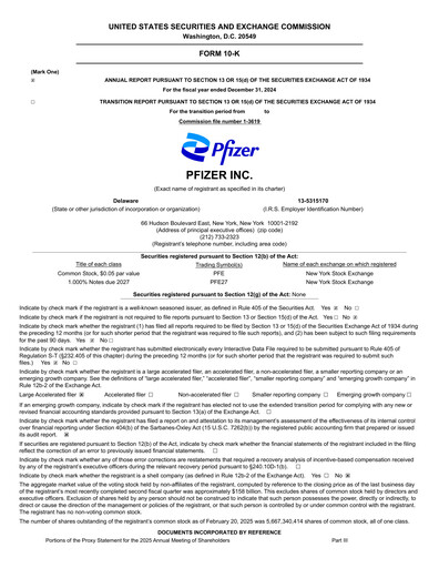 Thumbnail Pfizer Annual Report 2024