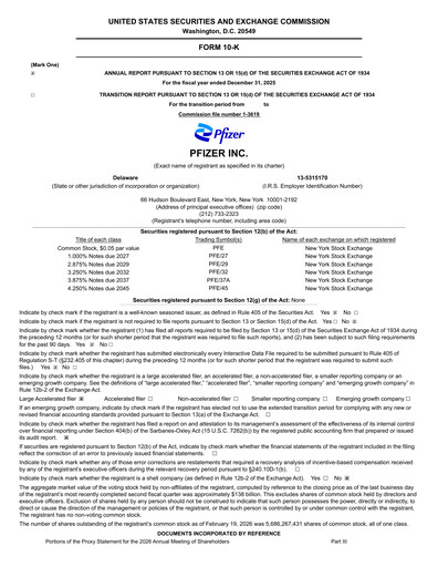 Thumbnail Pfizer Annual Report 2025