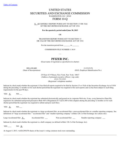 Miniature Pfizer Rapport trimestriel 2013-q2