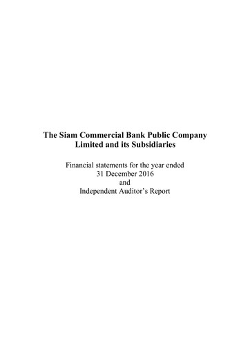 Thumbnail SCB (Siam Commercial Bank)
 Financial Statement 2016