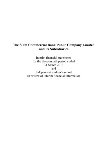 Thumbnail SCB (Siam Commercial Bank)
 Quarterly Report 2013-q1