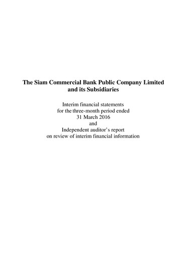 Thumbnail SCB (Siam Commercial Bank)
 Quarterly Report 2016-q1