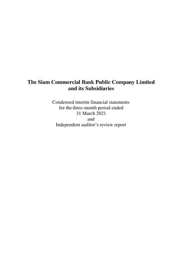 Thumbnail SCB (Siam Commercial Bank)
 Quarterly Report 2021-q1