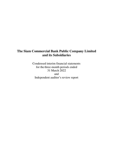 Thumbnail SCB (Siam Commercial Bank)
 Quarterly Report 2022-q1