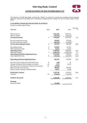 Thumbnail Dah Sing Financial Half-year Report 2015-h1