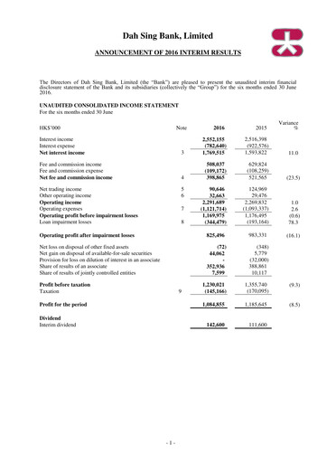 Thumbnail Dah Sing Financial Half-year Report 2016-h1