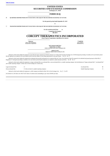 Thumbnail Corcept Therapeutics
 Quarterly Report 2015-q3