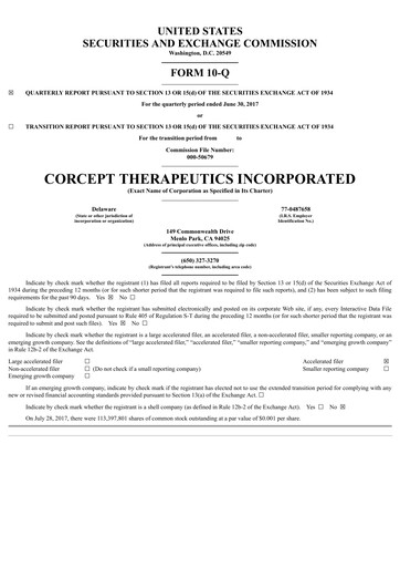 Thumbnail Corcept Therapeutics
 Quarterly Report 2017-q2