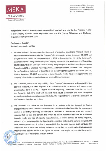 Thumbnail Neuland Laboratories Quarterly Report 2019-q2