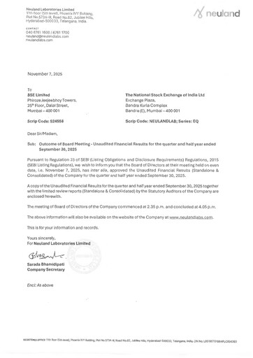 Miniature Neuland Laboratories Rapport trimestriel 2025-q2