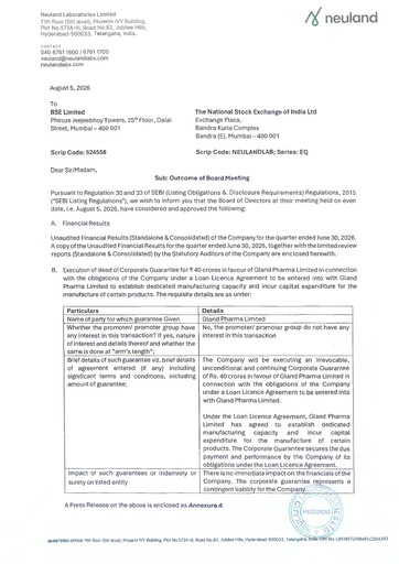 Thumbnail Neuland Laboratories Quarterly Report 2026-q1