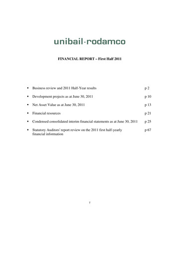 Thumbnail Unibail-Rodamco-Westfield Half-year Report 2011-h1
