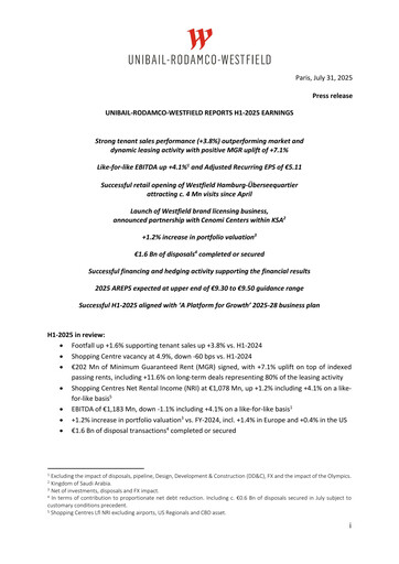 Thumbnail Unibail-Rodamco-Westfield Half-year Report 2025-h1