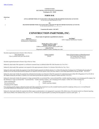 Thumbnail Construction Partners
 Annual Report 2022-2023